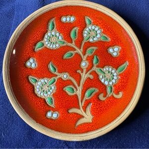 Bonis Pottery Greece Handmade Terracotta Red Plate